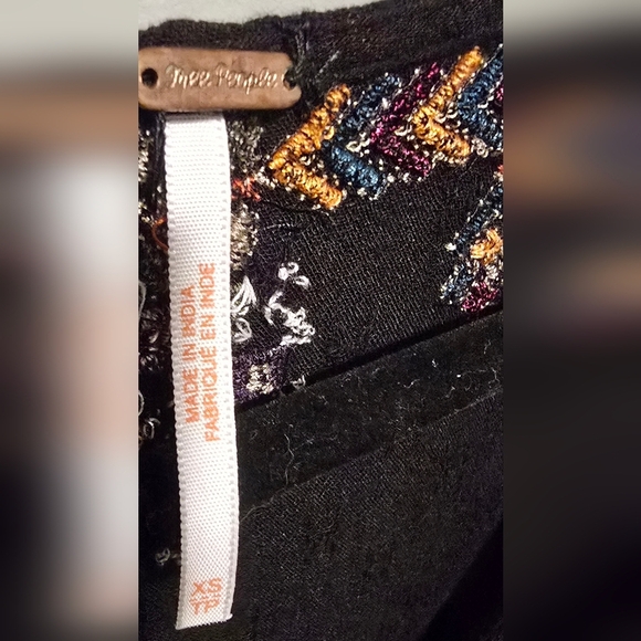 Free People Arianna Embroidered Tunic Boho Tunic Top Mini Dress Oversized XS S M - Picture 8 of 9